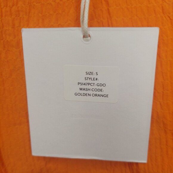 Pistola Womens Golden Orange Sleeveless Crop Top~Side Ties~Textured Fabric~Small - Picture 4 of 9